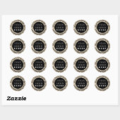 Web Naam logo Dankuwel Faux Sepia Winkelglitter Ronde Sticker (Vel)