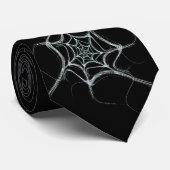 Web Necktie van Black and White Spider Stropdas (Opgerold)