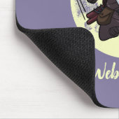 Web Ninja Jumping Zwart Kat Ninja Katana Cartoon Muismat (Hoek)