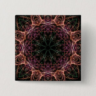 Web of Color Kaleidoscope Button