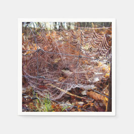 Web of European Garden Spider Paper Napkins Servet