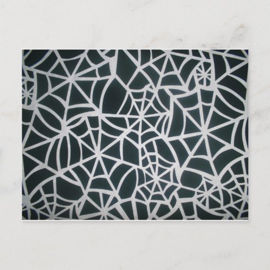 Web of Mystery: Delicate Trap - White Spider Briefkaart (Voorkant)