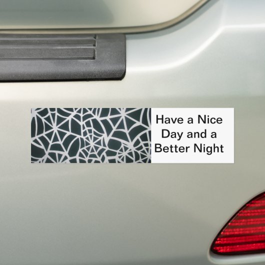 Web of Mystery: Delicate Trap - White Spider Bumpersticker (Op auto)