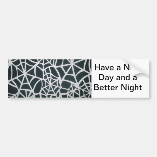 Web of Mystery: Delicate Trap - White Spider Bumpersticker (Voorkant)