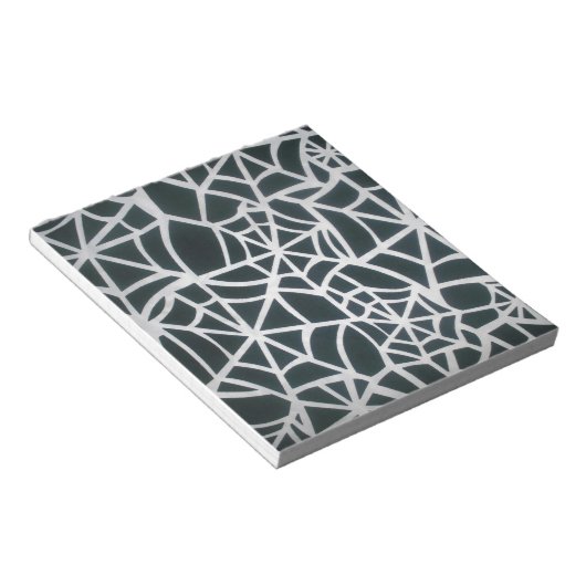 Web of Mystery: Delicate Trap - White Spider Notitieblok (Schuin)