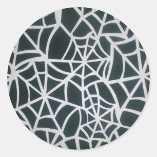 Web of Mystery: Delicate Trap - White Spider Ronde Sticker