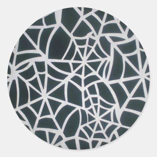 Web of Mystery: Delicate Trap - White Spider Ronde Sticker (Voorkant)
