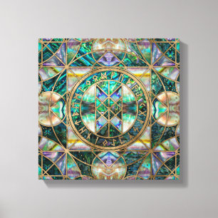 Web of Wyrd The Matrix of Fate-Abalone Shell Canvas Afdruk