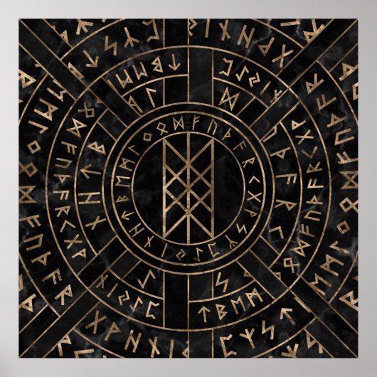 Web of Wyrd The Matrix of Fate - Marble and gold Poster (Voorkant)