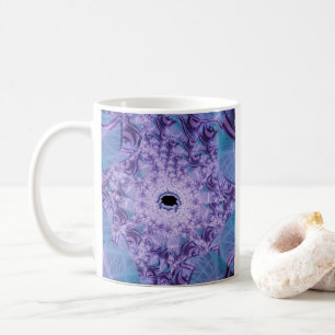 Web Paarse en blauwe fractale kunst Koffiemok