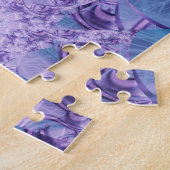 Web | Paarse en blauwe fractale kunst Legpuzzel (Zijkant)