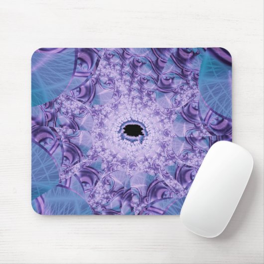 Web | Paarse en blauwe fractale kunst Muismat (Met muis)