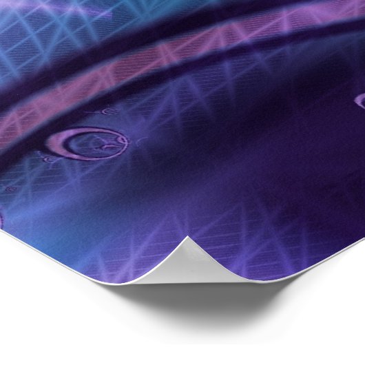 Web | Paarse en blauwe fractale kunst Poster (Hoek)