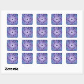 Web | Paarse en blauwe fractale kunst Vierkante Sticker (Vel)