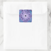 Web | Paarse en blauwe fractale kunst Vierkante Sticker (Tas)