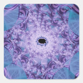 Web | Paarse en blauwe fractale kunst Vierkante Sticker (Voorkant)