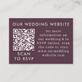 Web QR-code Paarse plum & Grey Wedding Informatiekaartje (Voorkant)