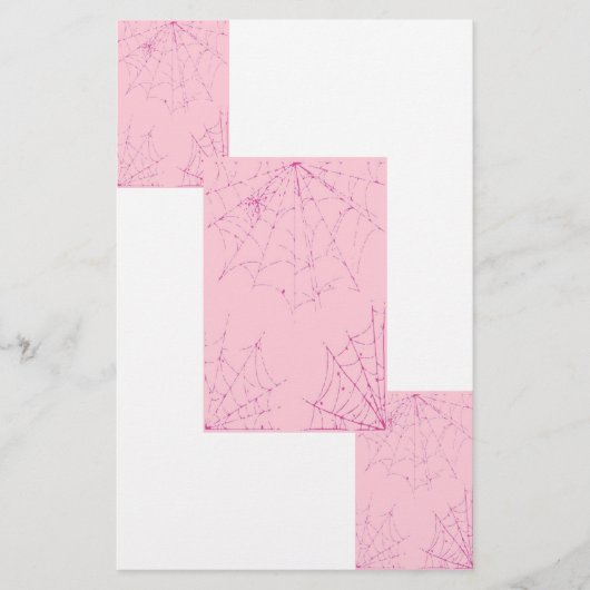 Web Roze pastel spider Briefpapier (Voorkant)