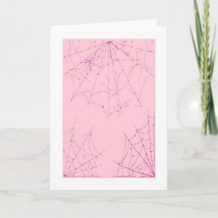 Web Roze pastel spider Kaart