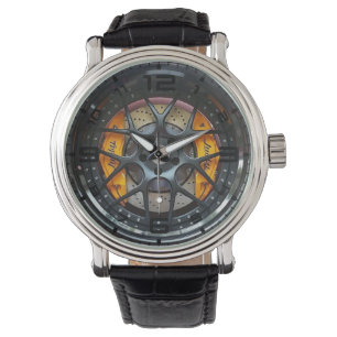 Web Spoke Wheel Brake Mannen Horloge