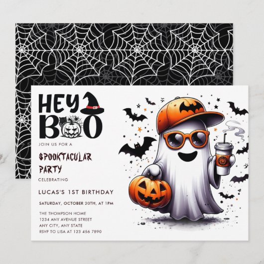 web | spookvleermuizen | Halloween verjaardagsuitn Kaart (Voorkant / Achterkant)