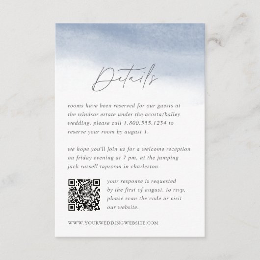Web Tide Wedding Details QR Code Informatiekaartje (Voorkant)