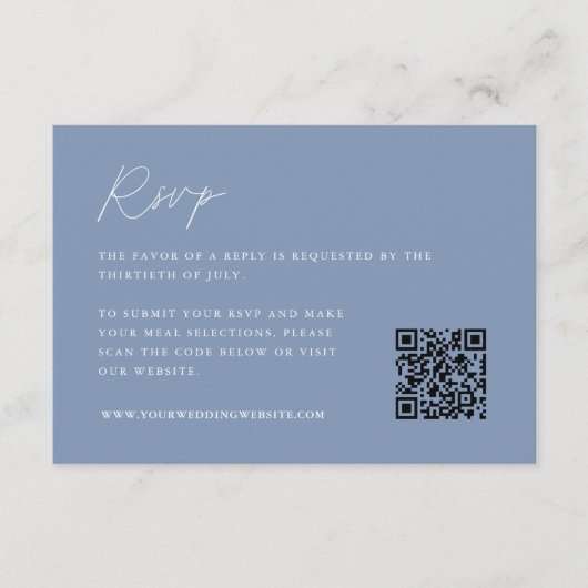 Web Tide Wedding QR-code RSVP Kaartje (Voorkant)