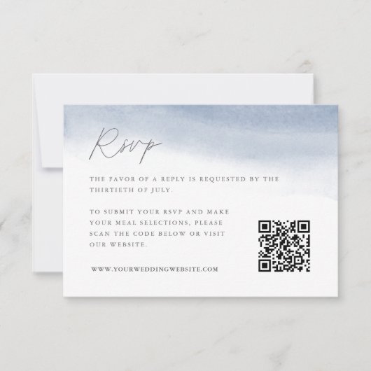 Web Tide Wedding QR-code RSVP Kaartje (Voorkant)