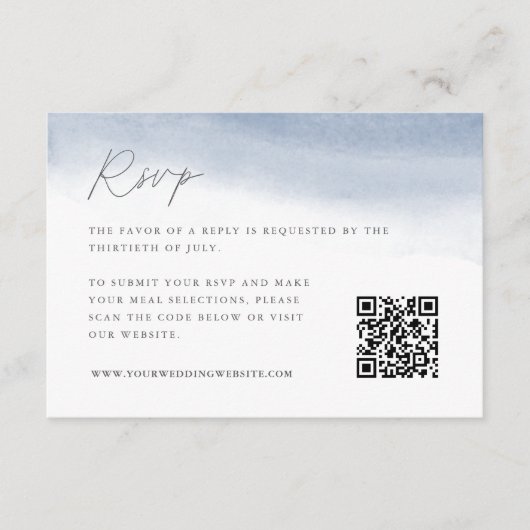 Web Tide Wedding QR-code RSVP Kaartje (Voorkant)