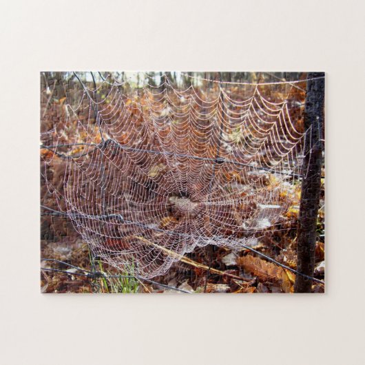 Web van European Garden Spider Photo Puzzle Legpuzzel (Horizontaal)