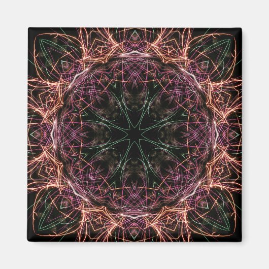 Web van Kleur Kaleidoscope Magnet (Voorkant)