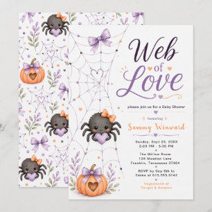 Web van Liefde Halloween Babyfeest Kaart