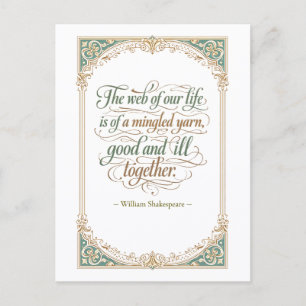 "Web van ons leven" Shakespeare Briefkaart