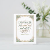 "Web van ons leven" Shakespeare Briefkaart (Staand voorkant)