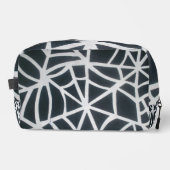 Web van Stijl: Witte en Zwarte Spiderweb Print Bag Toilettasje (Voorkant)