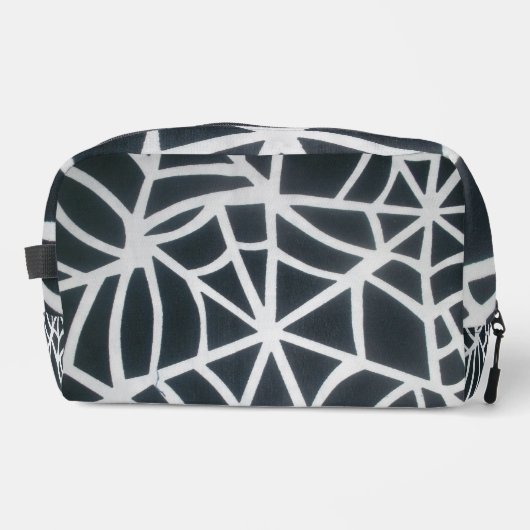 Web van Stijl: Witte en Zwarte Spiderweb Print Bag Toilettasje (Voorkant)