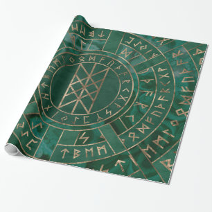 Web van Wyrd - Malachite, leder en goud Cadeaupapier