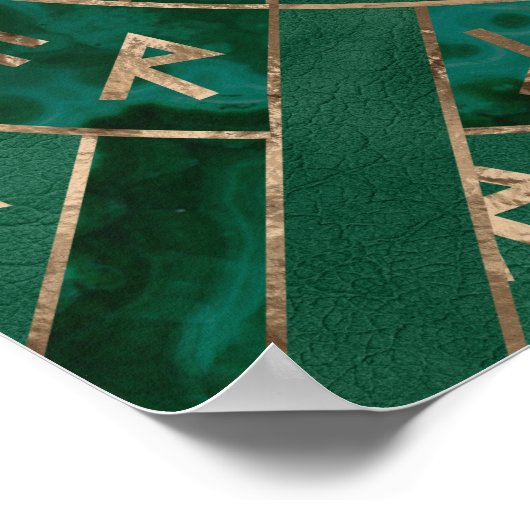 Web van Wyrd - Malachite, leder en goud Poster (Hoek)