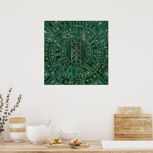 Web van Wyrd - Malachite, leder en goud Poster (Keuken)