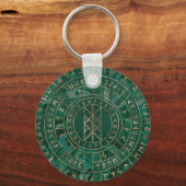 Web van Wyrd - Malachite, leder en goud Sleutelhanger (Voorkant)