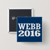 WEBB 2016 VIERKANTE BUTTON 5,1 CM (Voorkant /achterkant)