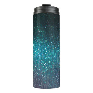 webbanner achtergrond van glitter light thermosbeker