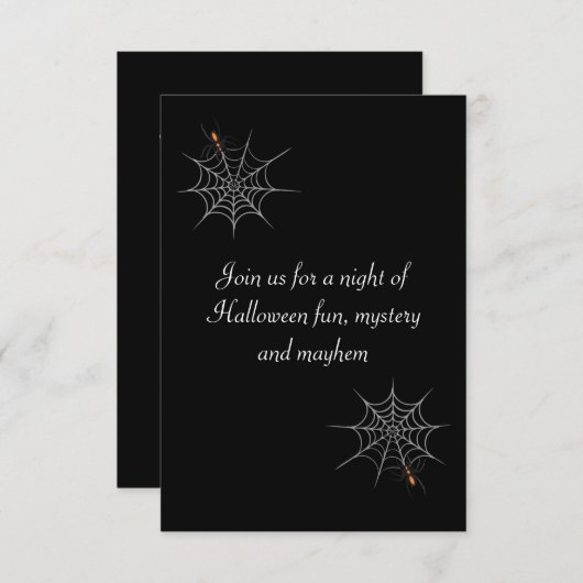 "Webbed Desire" Halloween Party Kaart (Voorkant / Achterkant)