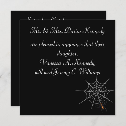 "Webbed Desire" Halloween Theme Kaart (Voorkant / Achterkant)