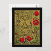 Webbed Skull Day of the Dead Halloween Gothic Briefkaart (Voorkant / Achterkant)