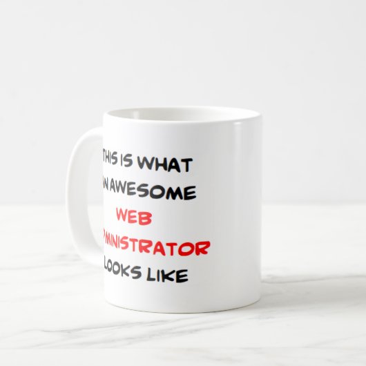 webbeheerder, geweldige koffie-mok koffiemok (Voorkant links)