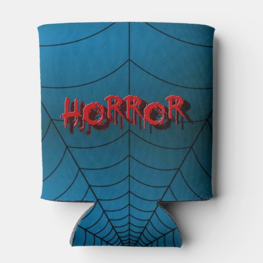 Webblauwe scène van Red Horror Spider van Hallowee Blikjeskoeler (Achterkant)