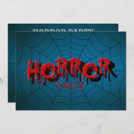 Webblauwe scène van Red Horror Spider van Hallowee Kaart