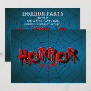 Webblauwe scène van Red Horror Spider van Hallowee Kaart