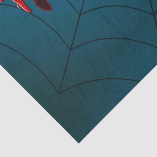 Webblauwe scène van Red Horror Spider van Hallowee Tissuepapier (Detail)